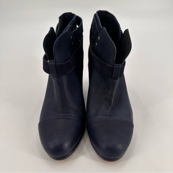 Rag & Bone Blue Harrow Boots Heeled Booties Size 36.5 - Picture 2 of 7